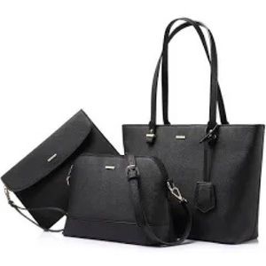 Chic Black Women's Shoulder Bag Trio